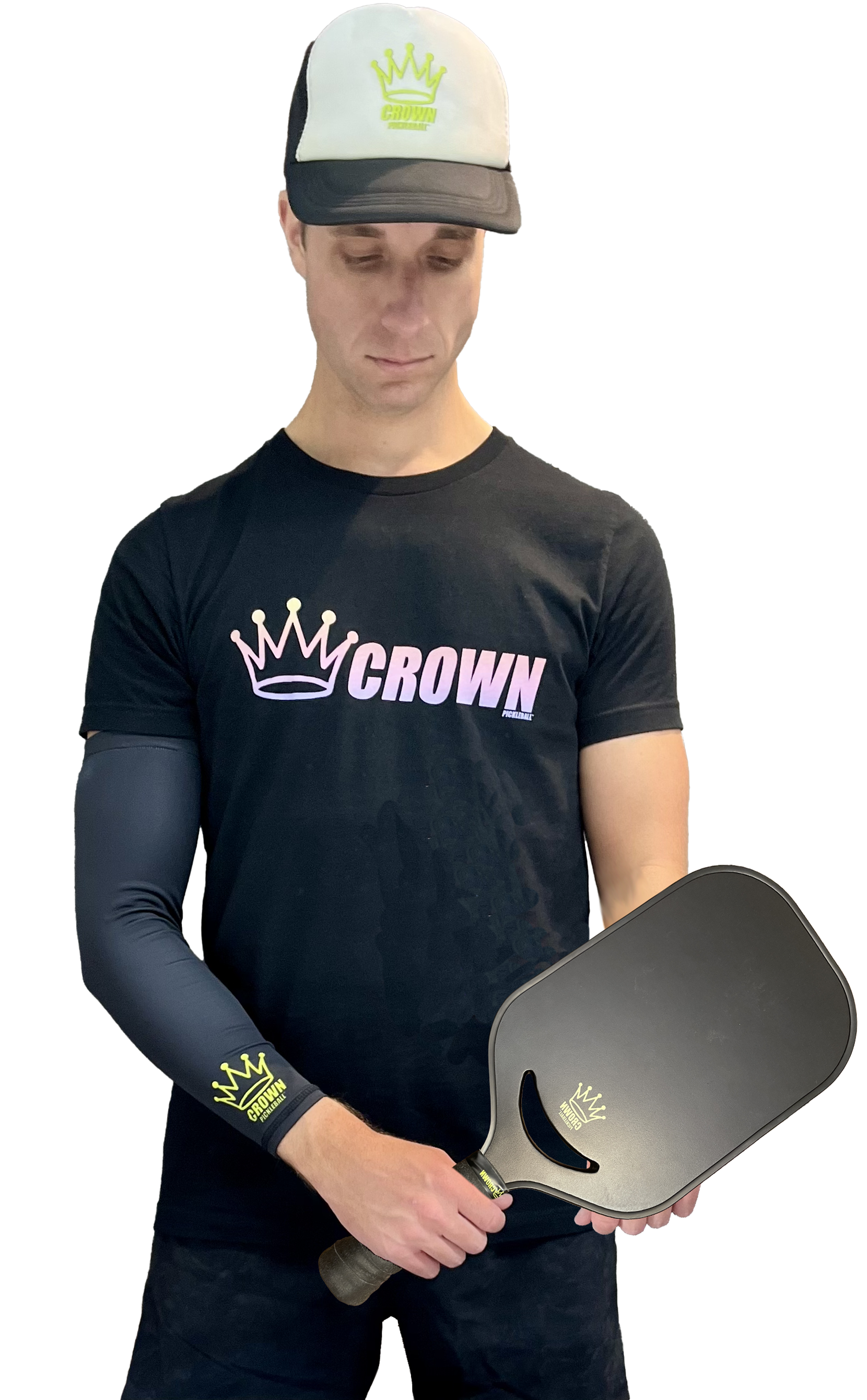 CROWN PICKLEBALL - SLEEVE - SERIOUS BLACK (Black/Yellow)