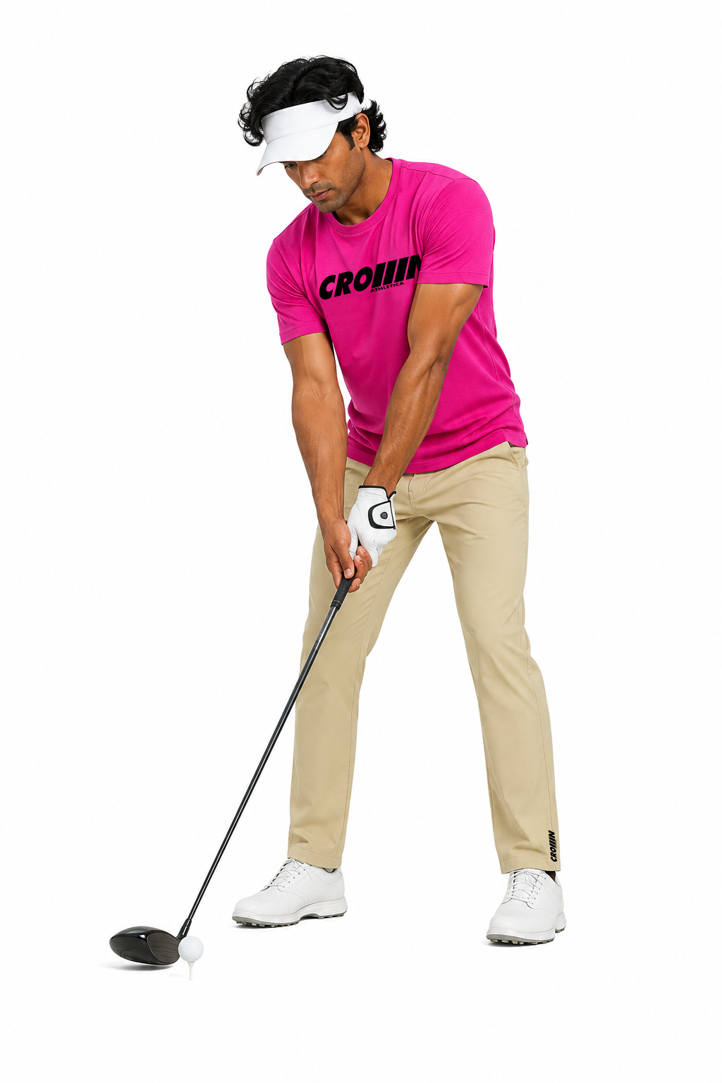 CROWN ATHLETICA /// Cross-chest Logo Shirt (PINK)