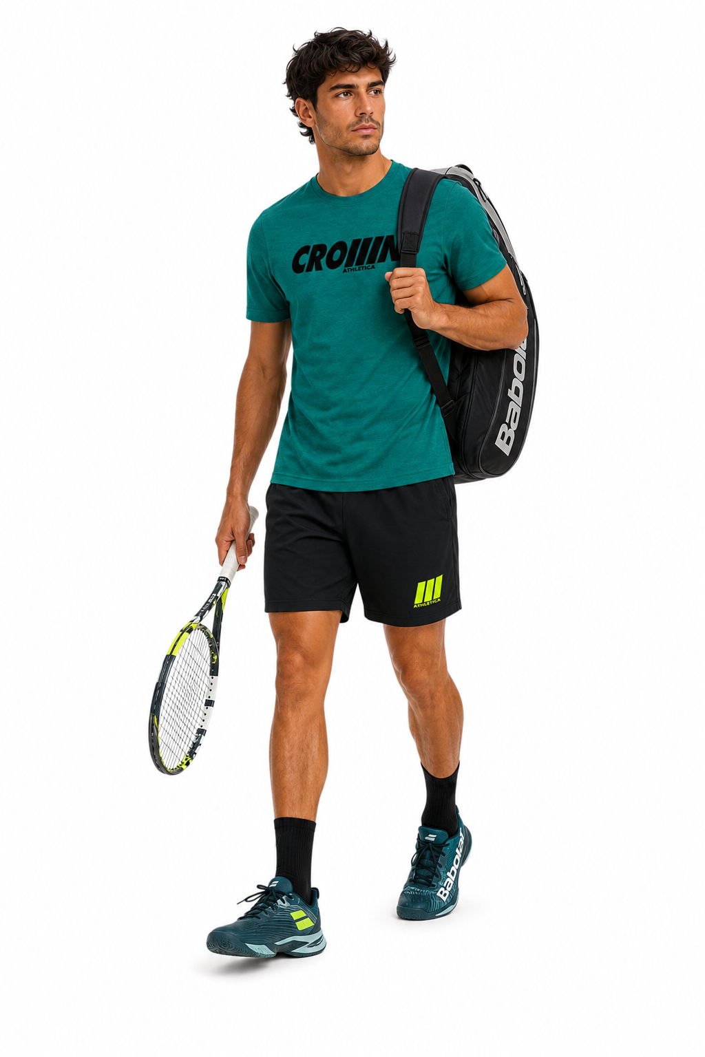 CROWN ATHLETICA /// Cross-chest Logo Shirt (GREEN)