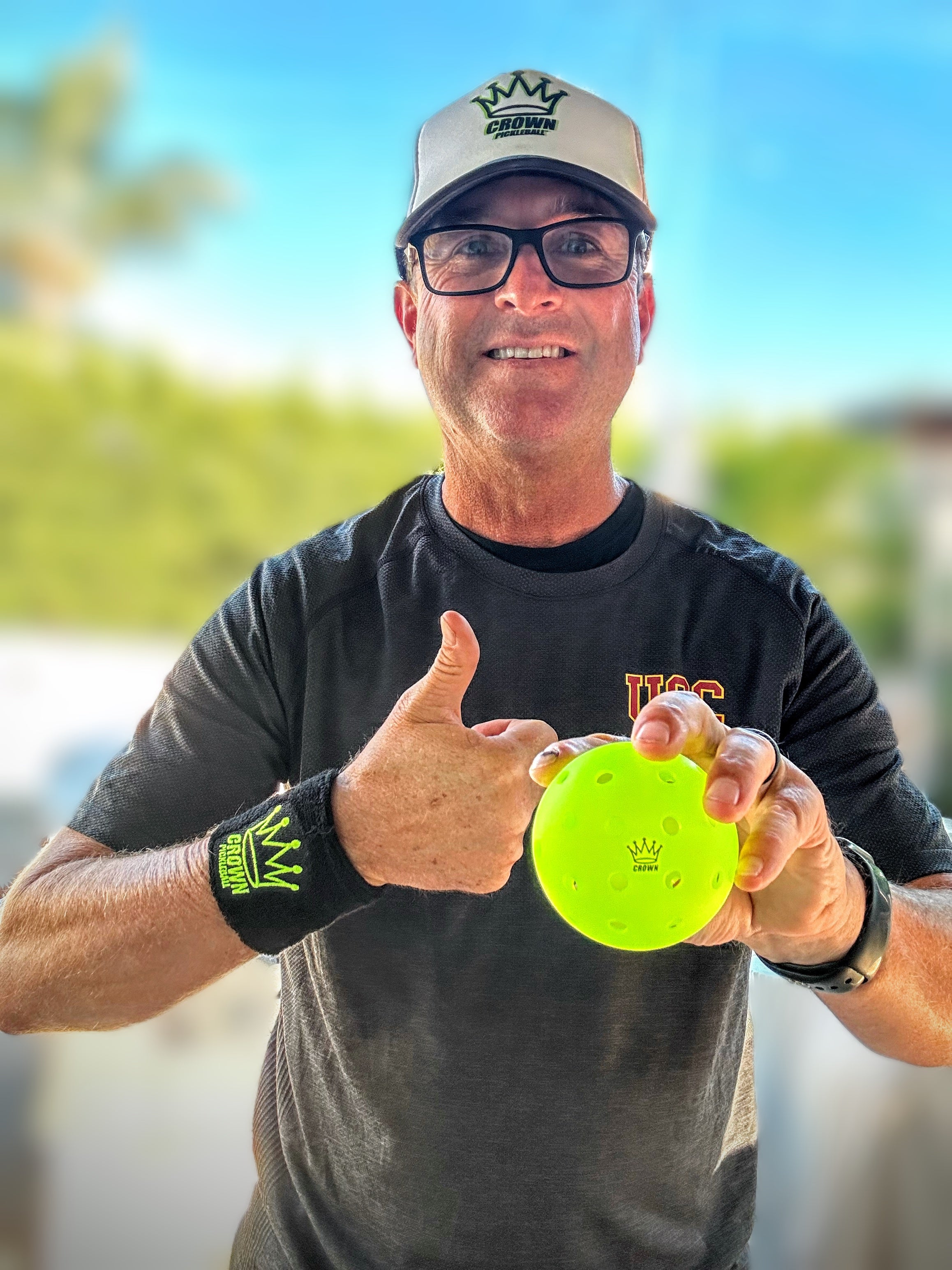 CROWN PICKLEBALL - Wrist Band (Black/Yellow)